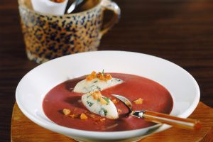 photo recette Gaspacho et brousse moutardée